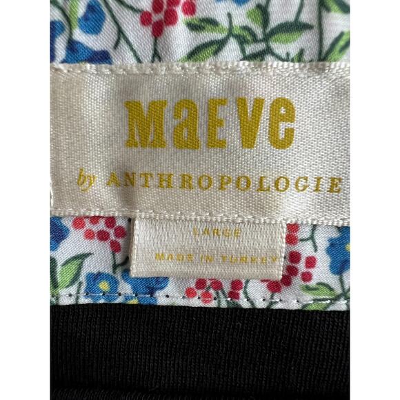 Anthropologie Maeve Top Flutter sleeves Dark Academia, Whimsical black Size-L - Picture 5 of 7